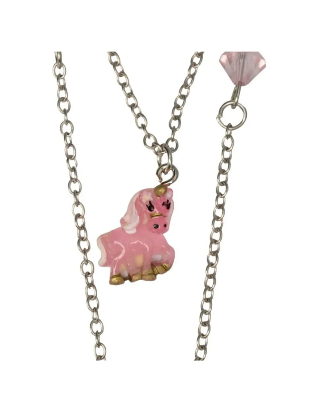 Claires Club Unicorn Jewelry Set Necklace Bracelet Ring Pink Glow in the Dark